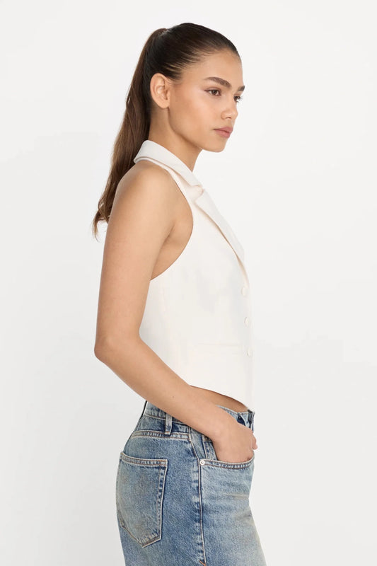 Luxe Suiting Halter Vest - The Posh Loft