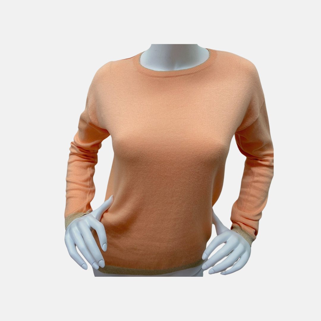 Peach Color Block Sweater - The Posh Loft