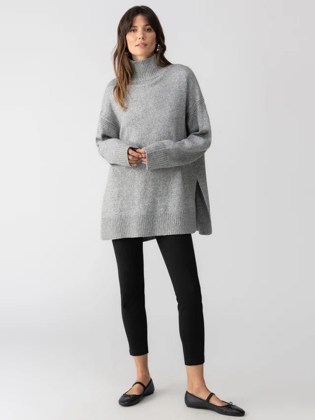 Perfect Tunic Sweater Heather Ash - The Posh Loft