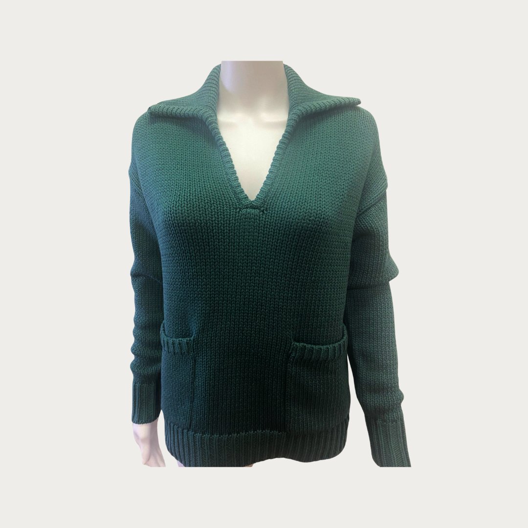 Pine Johnny Collar Sweater - The Posh Loft