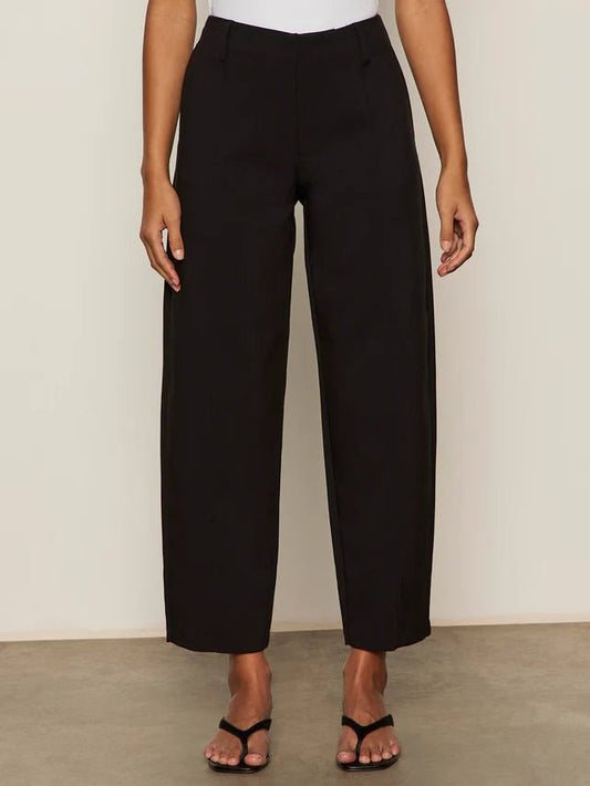 Polished Barrel Pant Black - The Posh Loft