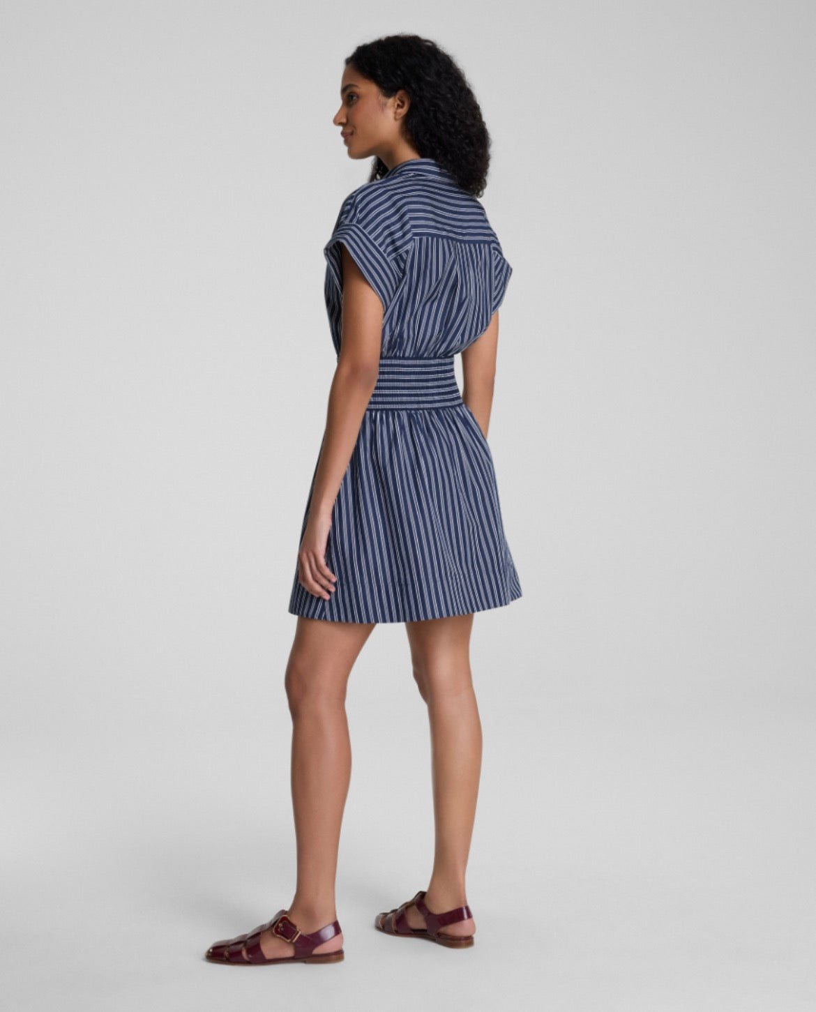 Poplin Smocked Mini Shirt Dress - The Posh Loft