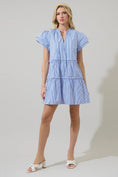 Load image into Gallery viewer, Sherah Striped Empire Tiered Mini Dress - The Posh Loft
