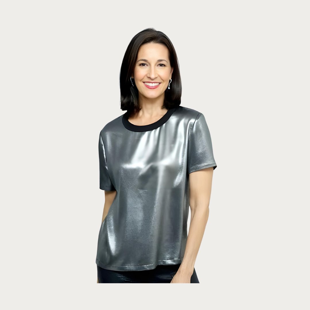 Silver Metallic Tee - The Posh Loft