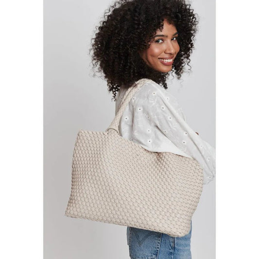 Solana Woven Vegan Leather Tote - The Posh Loft