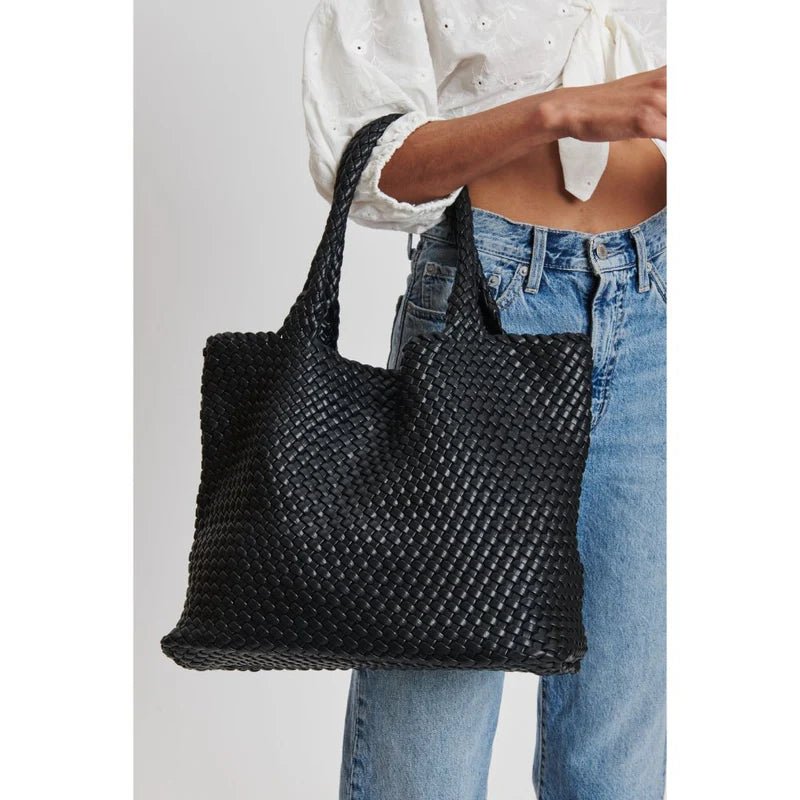 Solana Woven Vegan Leather Tote - The Posh Loft