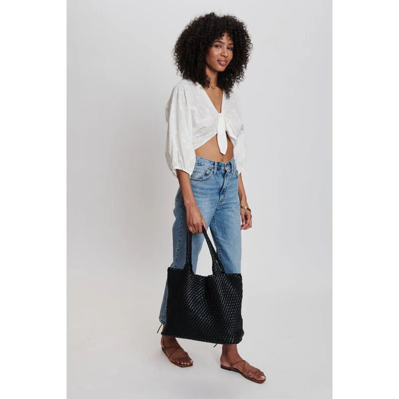 Solana Woven Vegan Leather Tote - The Posh Loft