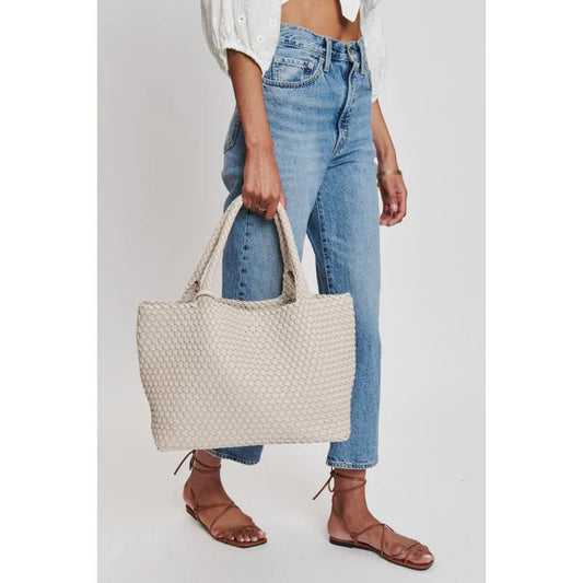 Solana Woven Vegan Leather Tote - The Posh Loft