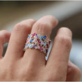 Load image into Gallery viewer, Stacie Rainbow Baguette Ring - The Posh Loft
