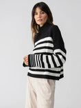 Load image into Gallery viewer, Stay Cozy Sweater Black Chalk Stripe - The Posh Loft
