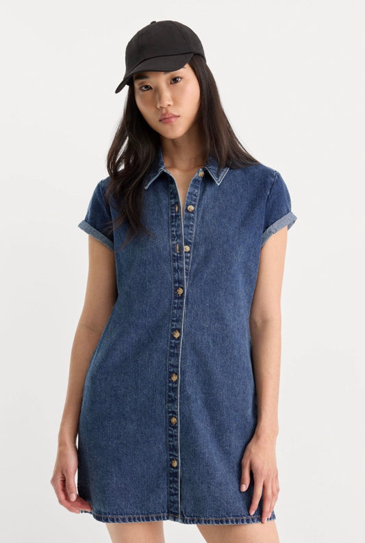 The Denim Polo Dress - The Posh Loft