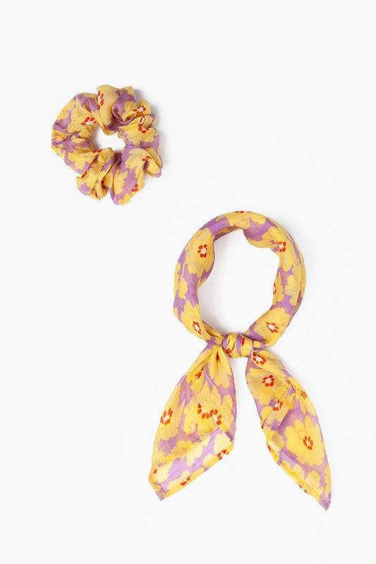 Floral 2-in-1 Hair Scrunchie - The Posh Loft