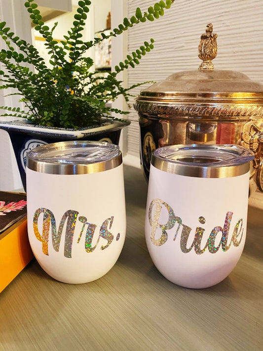 MRS. or BRIDE Wine Tumbler - The Posh Loft