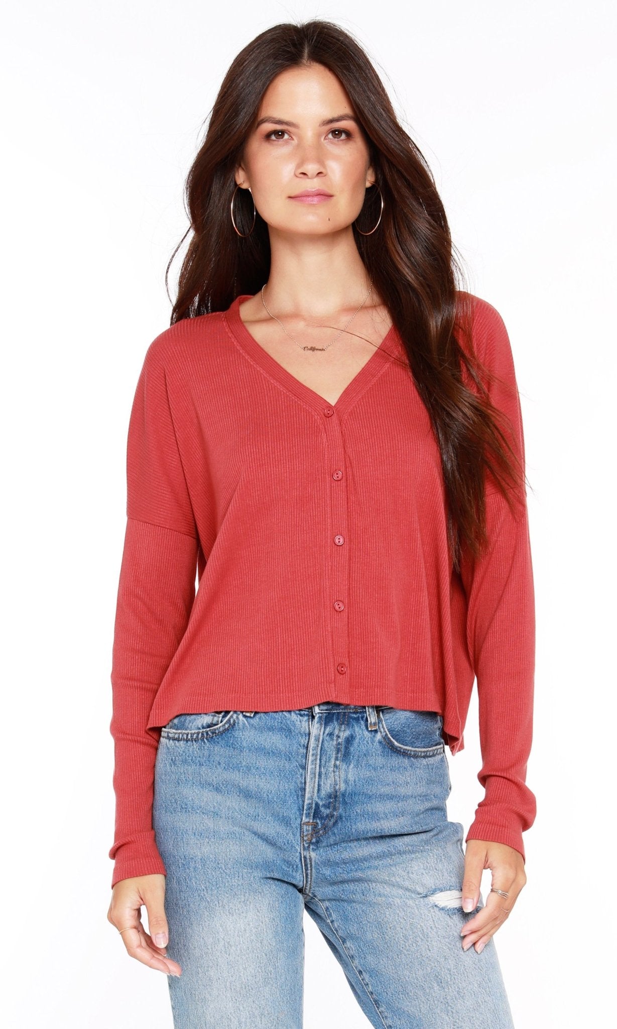 Ribbed Button Up Top - The Posh Loft
