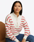 Load image into Gallery viewer, Striped Zip Up Sweater - The Posh Loft
