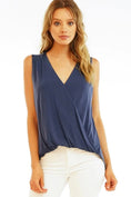 Load image into Gallery viewer, The Everyday Surplice Tank Navy - The Posh Loft
