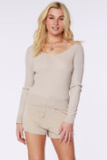 Load image into Gallery viewer, V-Neck Off The Shoulder Sweater - The Posh Loft
