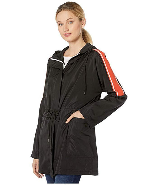Zip Front Hooded Anorak Jacket With Contrast Tape - The Posh Loft